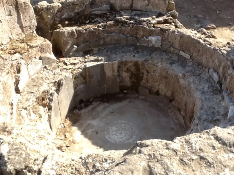 The remains of the Temple of Jupiter, this ancient sanctuary became an early Christian church, the altar and the baptistry pictured here.