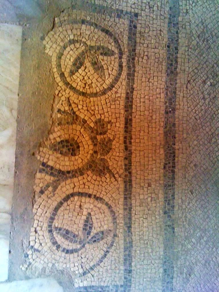 Detail of a mosaic found in Pompeii