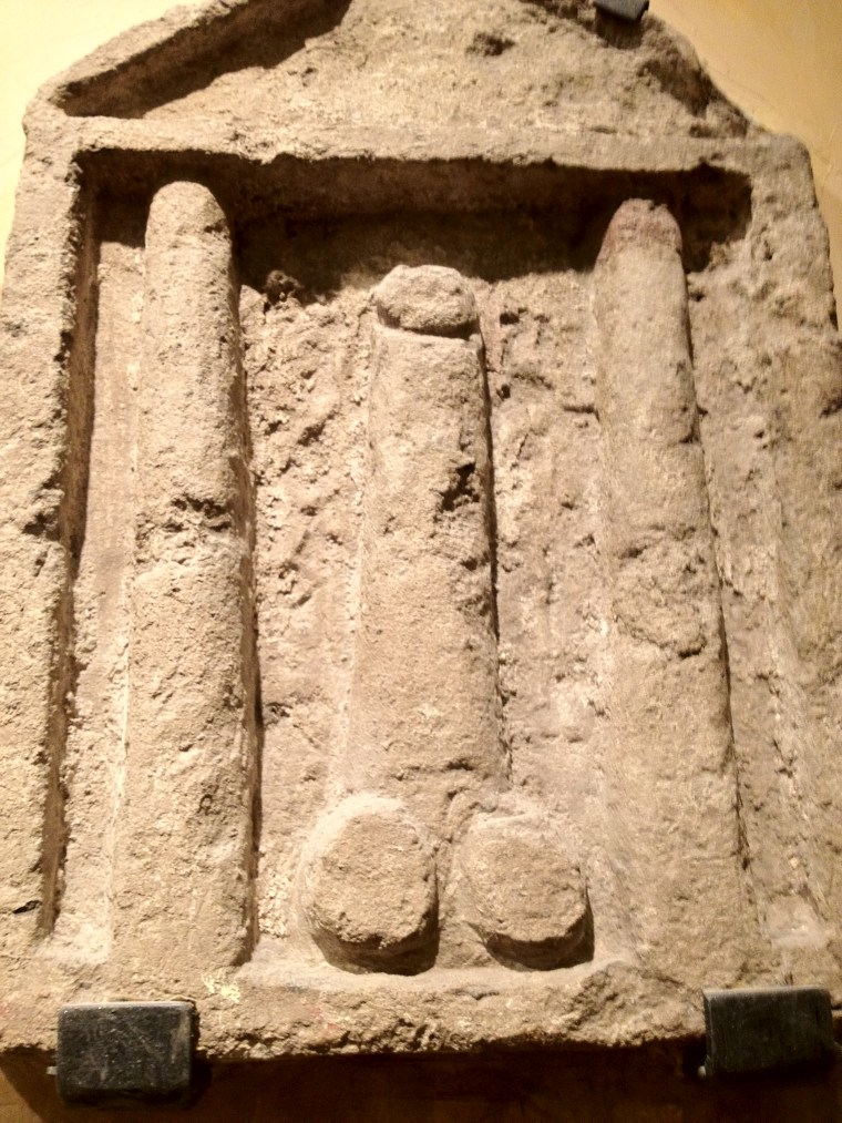 The Lunapare was the best organized of Pompeii's many brothels.  The walls were decorated with erotic paintings and sculptures symbolizing fertility or describing the many services offered in this houses.