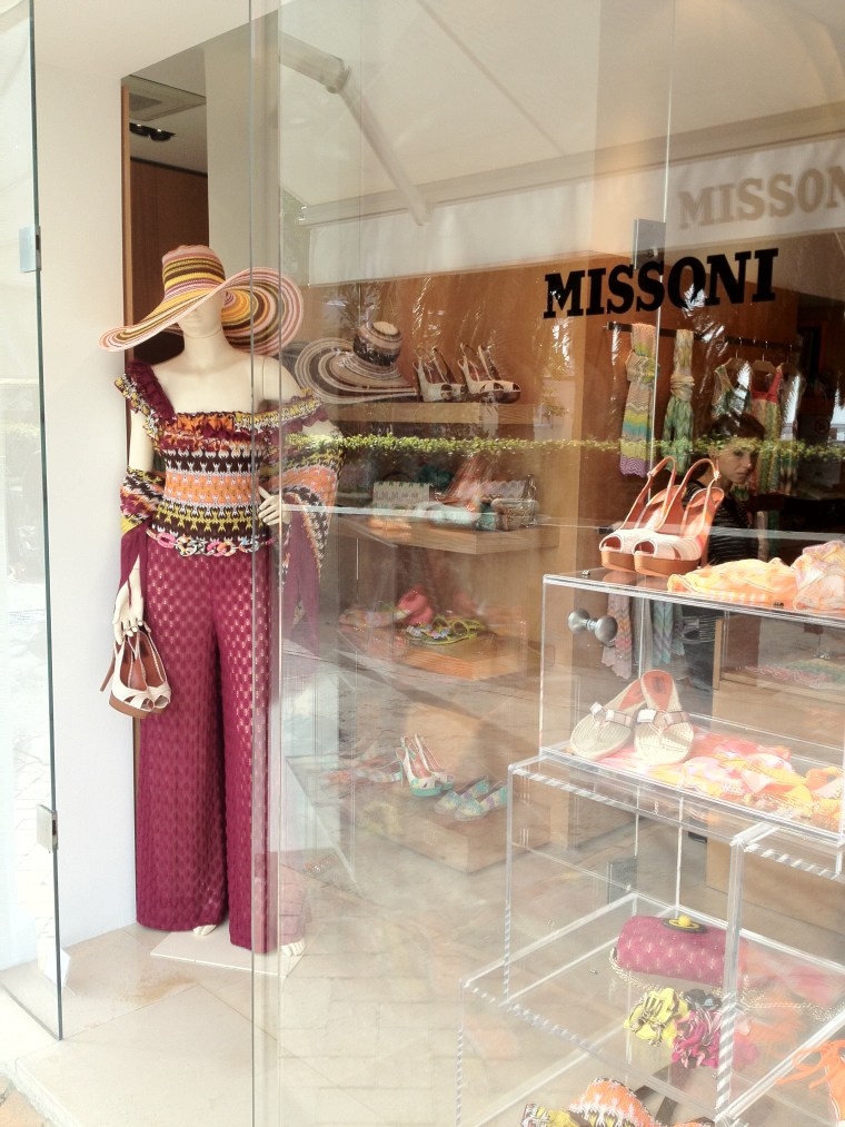 The Missoni boutique right next to the historic Hotel La Palma 