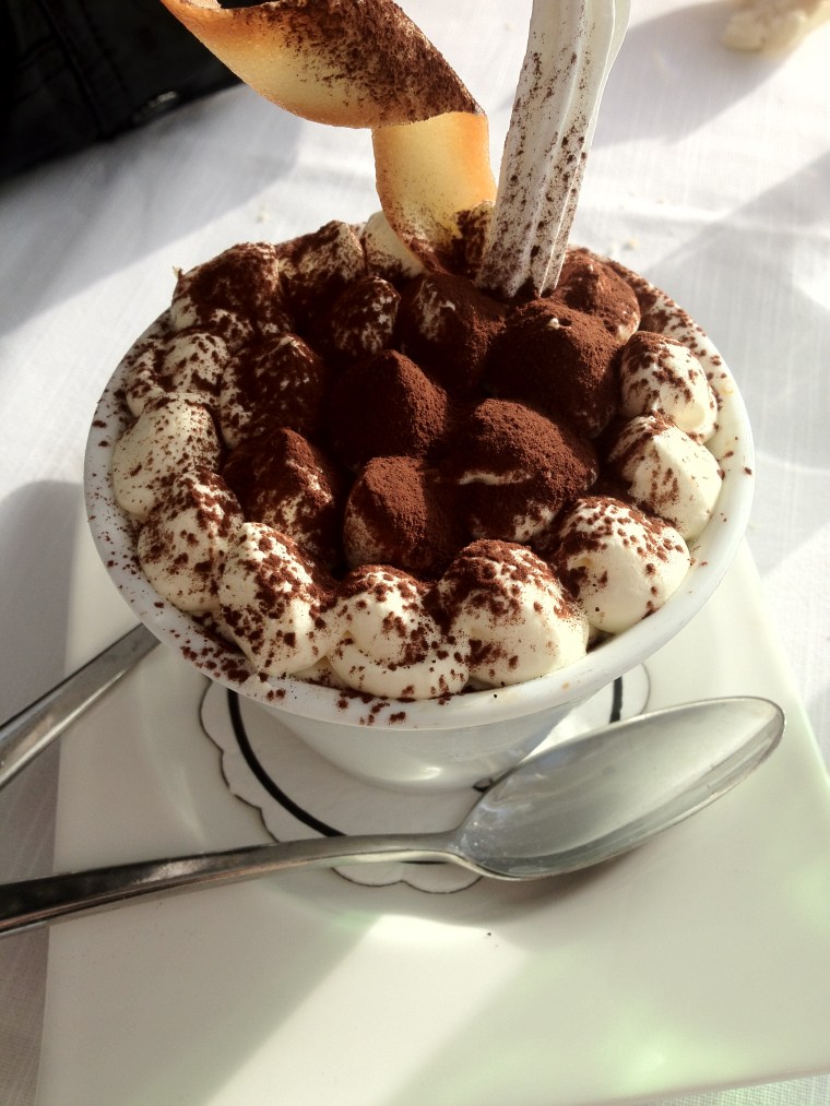 On this tiny island everything seems to taste better, pictured here the infamous Tiramisu 