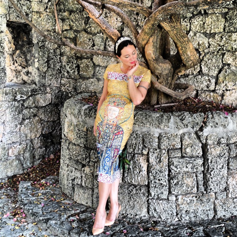 Montserrat Franco in Dolce & Gabbana's Byzantine dress 