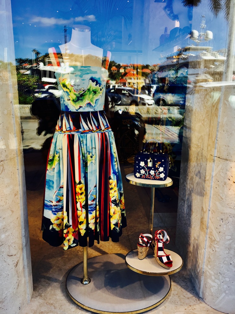The Dolce &amp; Gabanna loves St Barth collection at the DG flagship store in Gustavia